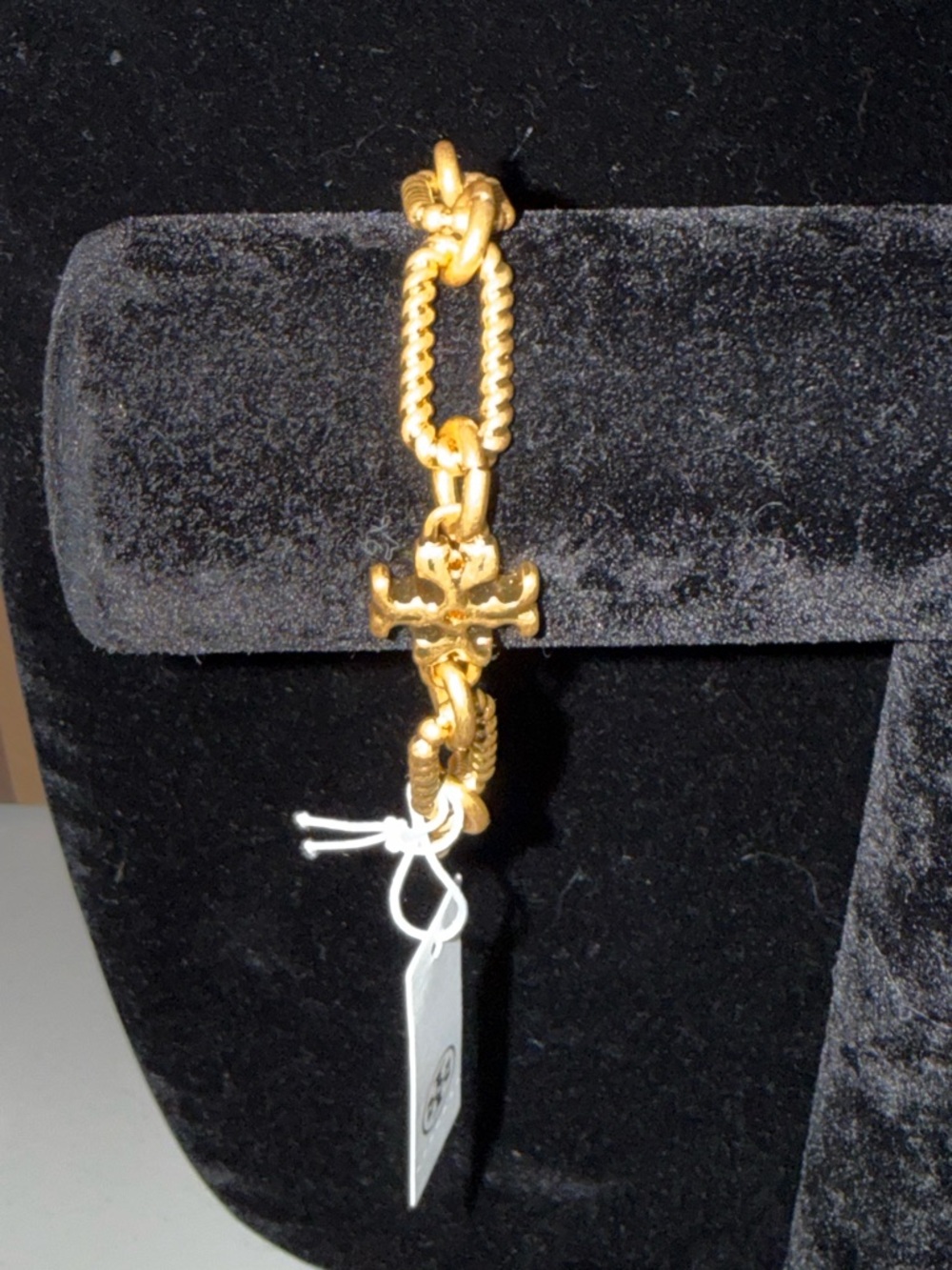 NWT Tory Burch Roxanne Double-T Rope Chain Bracelet!